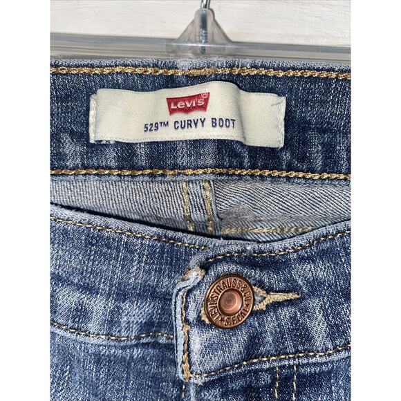 Levi's 529 Curvy Bootcut Jeans Women’s Stretch Medium Blue Wash Sz 10M - Picture 3 of 8